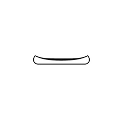 Fototapeta premium Minimalist Outline of a Canoe in Black on White Background