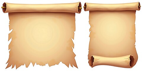 parchment scroll ribbon empty text game ui assets