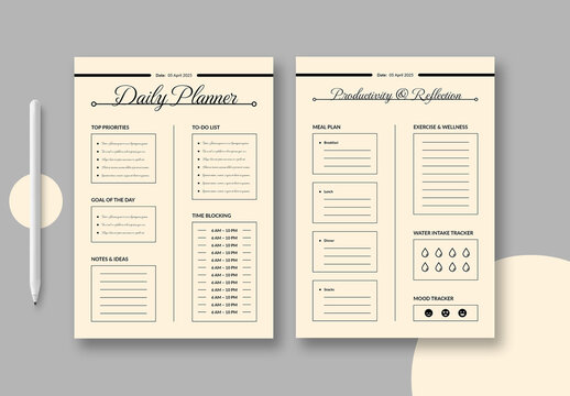 Daily Plannner Template Layout