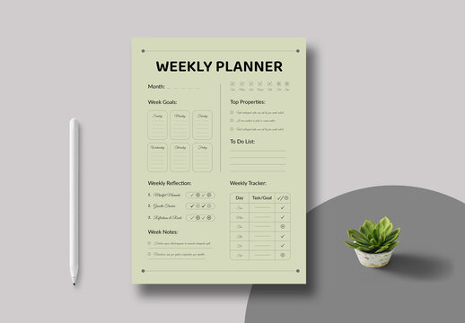 Weekly Planner Template Layout