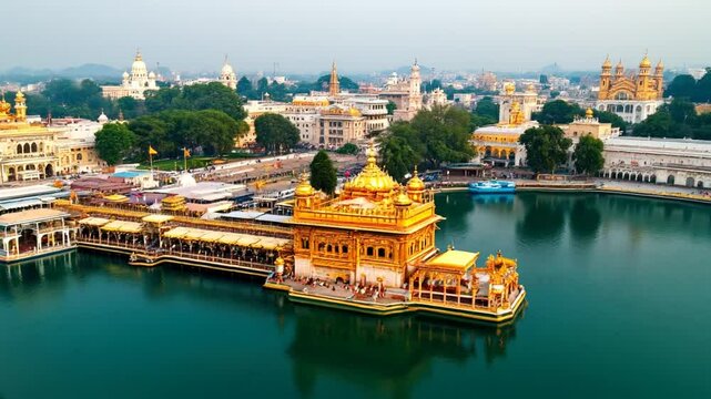 Golden Temple Amritsar drone view