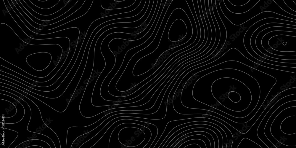 Wall mural abstract light pattern vector illustration. topographic map background concept. vibrant neon lights 