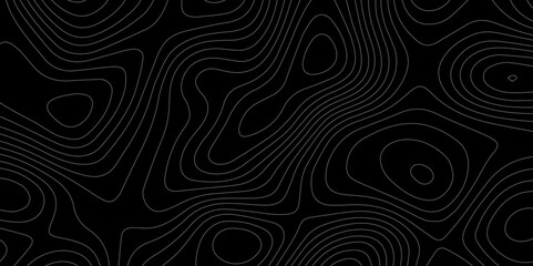 Abstract light pattern Vector illustration. Topographic map background concept. Vibrant neon lights pulsating patterns. Colorful topography contour lines isolated on black background.	