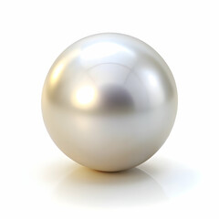 Fototapeta premium Luminous Gem: A single lustrous pearl radiates its timeless beauty, showcasing a perfect spherical form and a captivating sheen. 