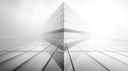 Architectural detail of skyscraper corner showing glass panels meeting at sharp angle