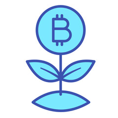 Crypto Investment blue outline
