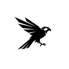Silhouette of a Majestic Flying Bird in a Minimalistic Design Style