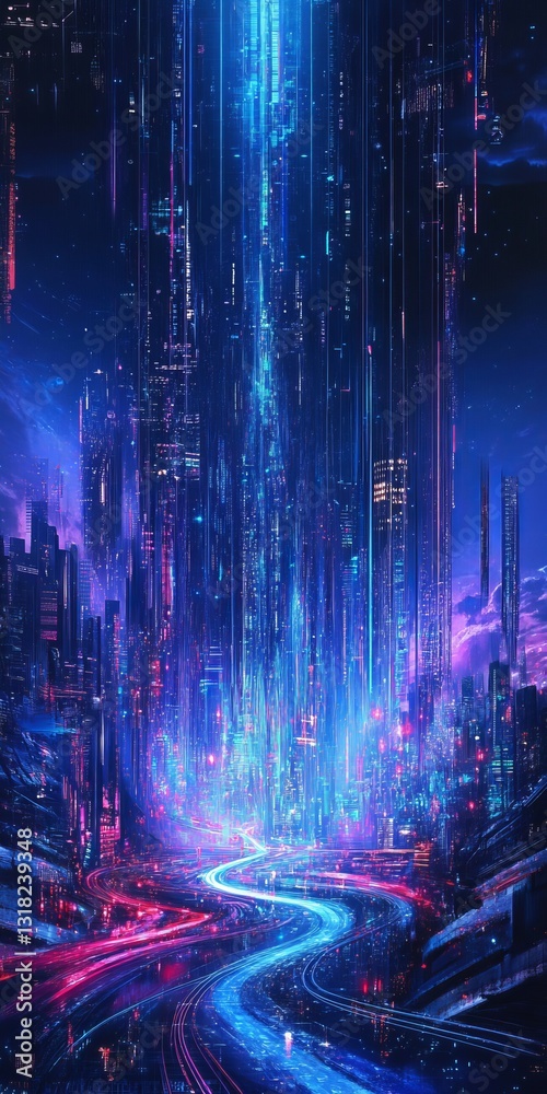 Poster surreal data flow in a melting landscape of distorted streams
