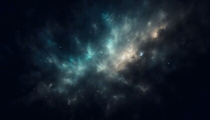 Fototapeta premium Moody and textured dark background with subtle blue-green highlights, grainy noise, and a soft glowing light, creating a mysterious and cinematic feel.