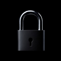 Secure padlock on a black background.