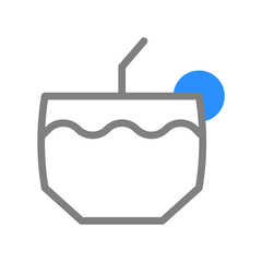 Coconut Drink Icon. Refreshing Summer Beverage.