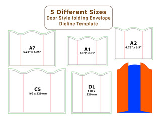 Door Style folding Envelope Dieline Template