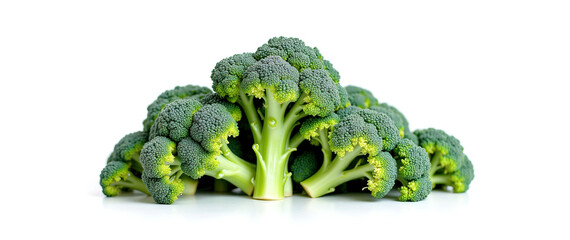Fresh broccoli display: Arranged on a Clean Background for Visual Appeal
