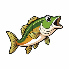 illustration of cartoon bass fish