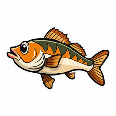 illustration of cartoon bass fish