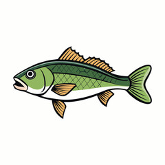 illustration of cartoon bass fish