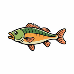 illustration of cartoon bass fish