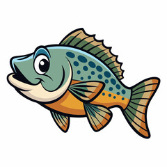 vector illustration of a crappie fish