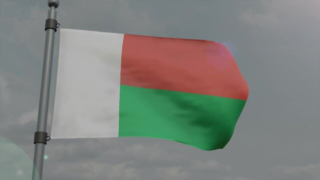 madagascar country flag waving