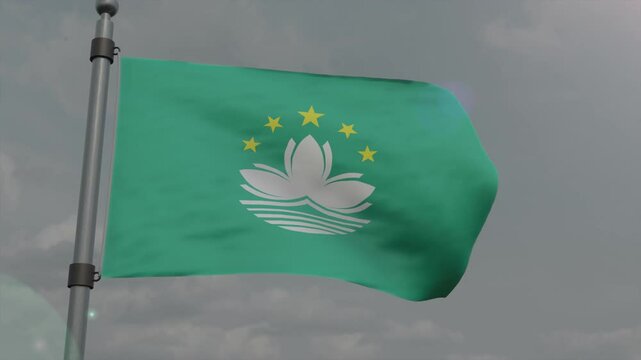 macau country flag waving