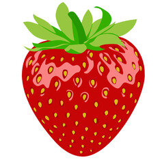 Obraz premium A ripe red strawberry isolated on a white background