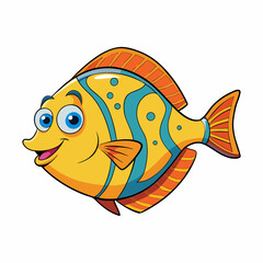 vector illustration of cartoon fish