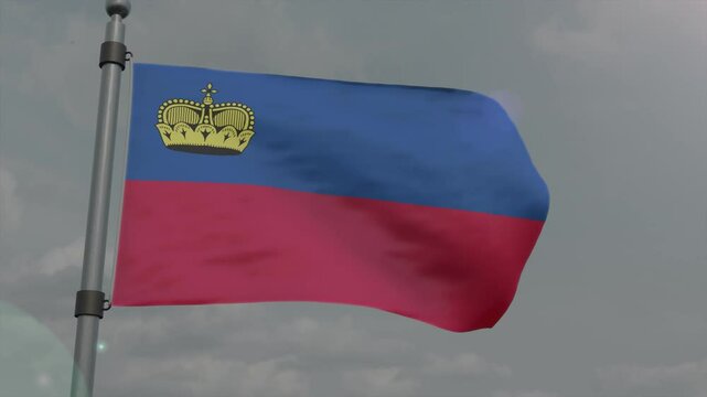 liechtenstein country flag waving