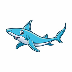 shark cartoon isolated on white