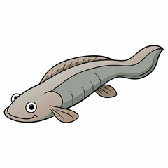 vector illustration of a lungfish