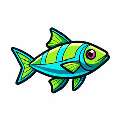 neon tetra fish on a white background