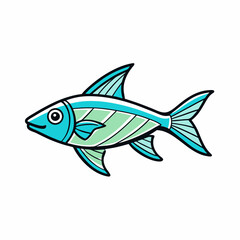 neon tetra fish on a white background