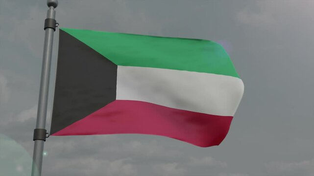 kuwait country flag waving