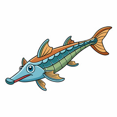 paddlefish isolated on white background