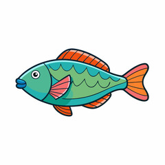 parrotfish on a white background