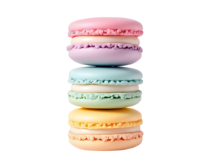 colorful macaroons isolated on white background