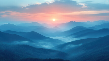 Fototapeta premium Blue Ridge Mountains at Sunrise