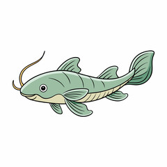 vector illustration of pike fish