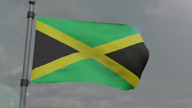 jamaica country flag waving