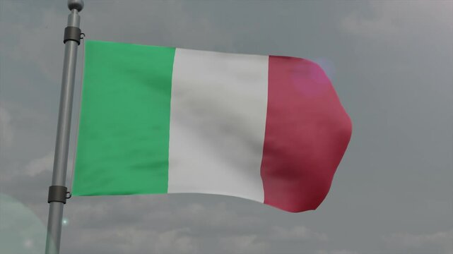 italy country flag waving