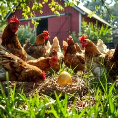 A chicken's egg is golden