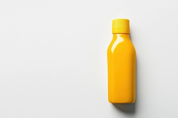 Refreshing Yellow Drink Bottle Mockup Set Against a Clean White Backdrop Minimalist Compositon Health Drink