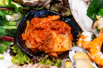 kimchi with other foods and vegetables