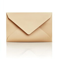 Closed light brown envelope isolated on white background.