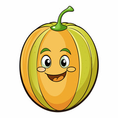 charentais melon fruit on white background