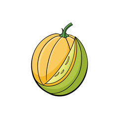 charentais melon fruit on white background