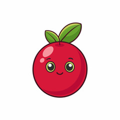 red cranberry cartoon vector