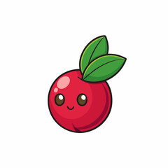 red cranberry cartoon vector