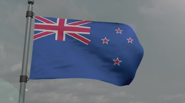 new zealand country flag waving