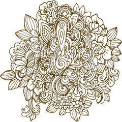 Beautiful flower art and mandala vector design