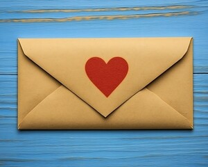 Love letter on blue wood